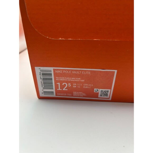 Nike Pole Vault Elite Men's Track Spikes Volt/Purple/Mint DR9926-700 Sz 12.5 NEW - Picture 4 of 9